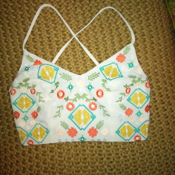 Source Unknown Tops - Beautiful embroidered tiny crop top